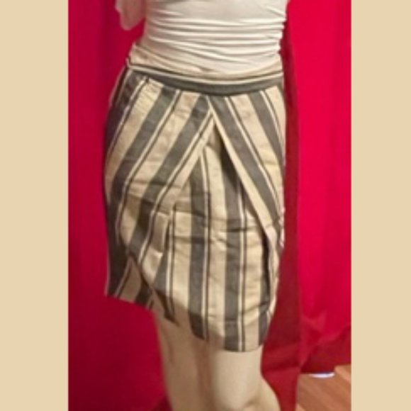 Malene Birger for Anthropologie Striped Linen Skirt Size 2 - Picture 3 of 7